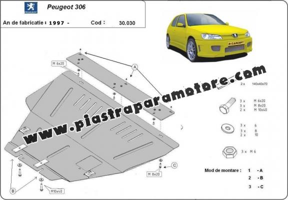 Piastra paramotore di acciaio Peugeot 306