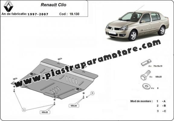 Piastra paramotore di acciaio Renault Clio 2