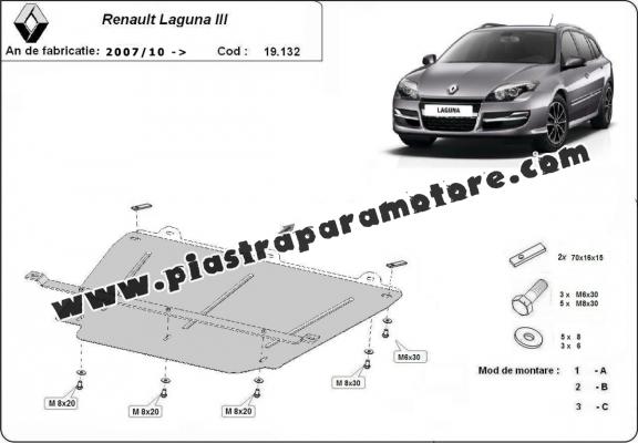 Piastra paramotore di acciaio Renault Laguna 3