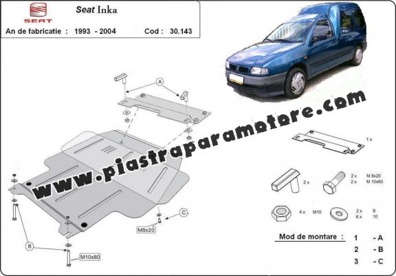 Piastra paramotore di acciaio Seat Inca