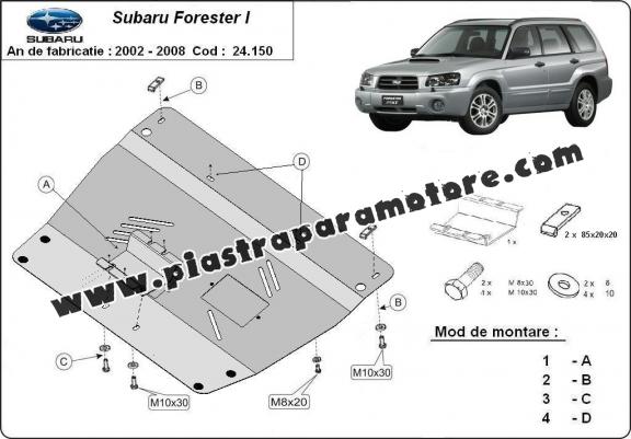 Piastra paramotore di acciaio Subaru Forester 2