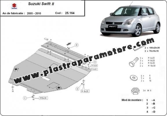 Piastra paramotore di acciaio Suzuki Swift 2