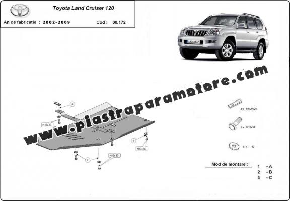 Protezione di acciaio per il cambio Toyota Land Cruiser J120