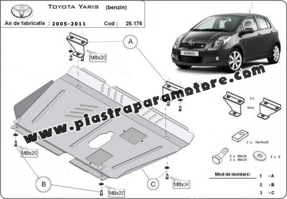 Piastra paramotore di acciaio Toyota Yaris - petrol