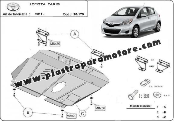 Piastra paramotore di acciaio Toyota Yaris 