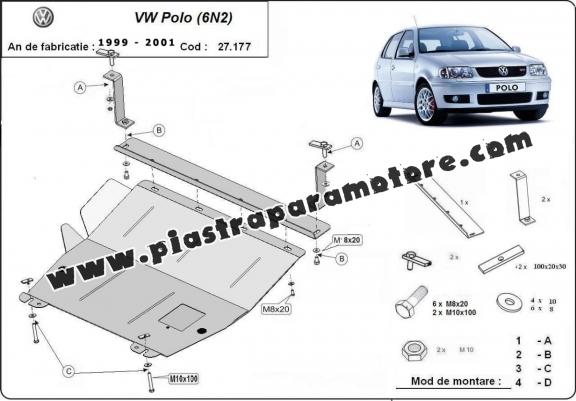 Piastra paramotore di acciaio VW Polo 6n2