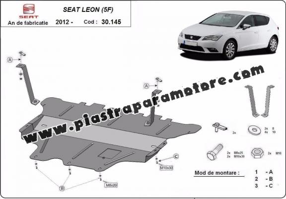 Piastra paramotore di acciaio Seat Leon