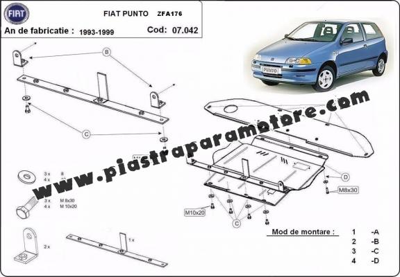 Piastra paramotore di acciaio Fiat Punto