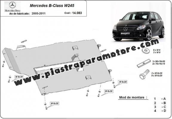 Piastra paramotore di acciaio Mercedes B-Class