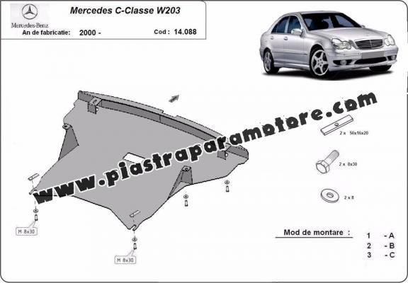 Piastra paramotore di acciaio Mercedes C-classe W203