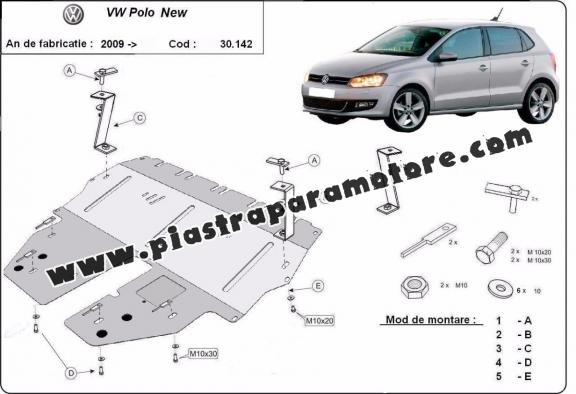 Piastra paramotore di acciaio VW Polo