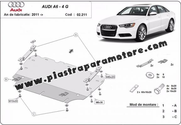 Piastra paramotore di acciaio Audi A6