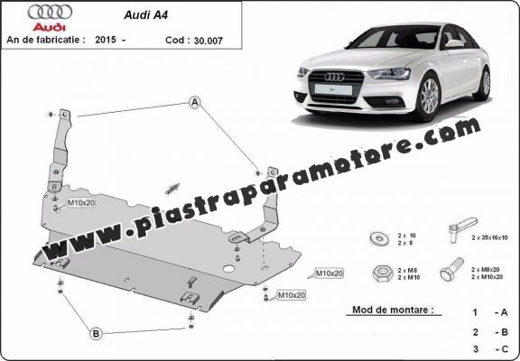 Piastra paramotore di acciaio Audi A4  B9