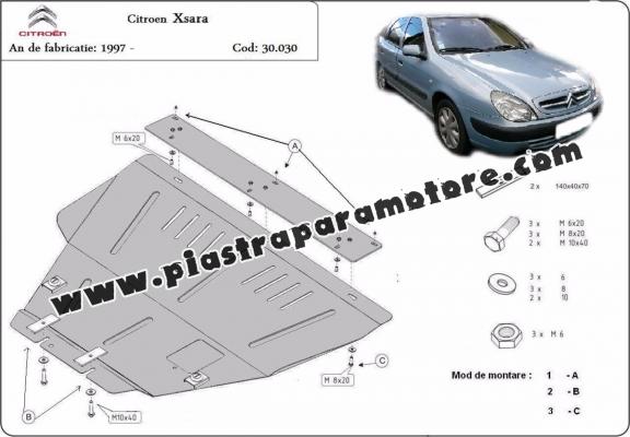 Piastra paramotore di acciaio  Citroen Xsara