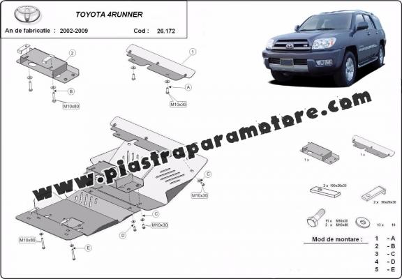 Piastra paramotore di acciaio Toyota 4Runner