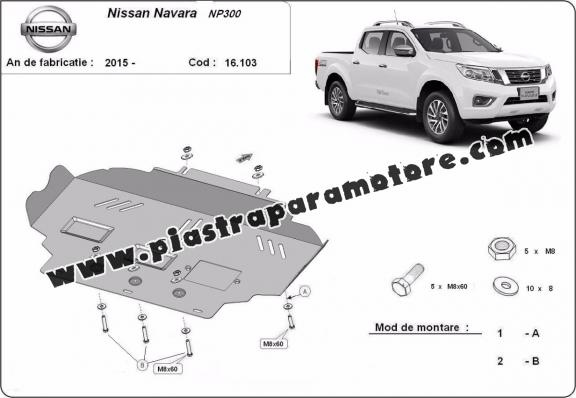 Piastra paramotore di acciaio Nissan Navara NP300 - D23