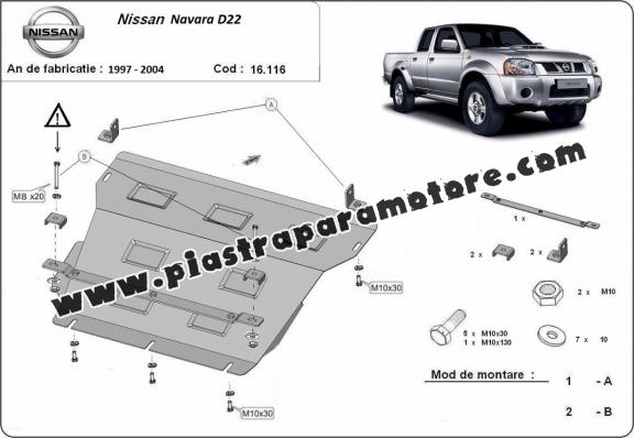 Piastra paramotore di acciaio Nissan Navara D22