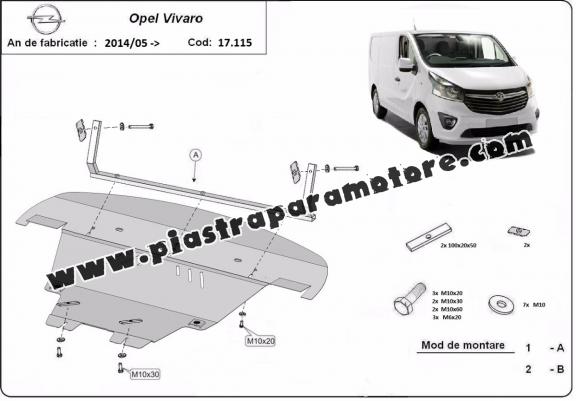 Piastra paramotore di acciaio Opel Vivaro