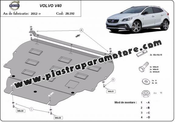 Piastra paramotore di acciaio Volvo V40