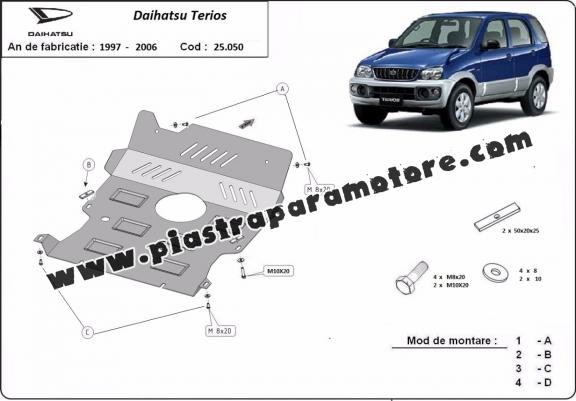 Piastra paramotore di acciaio Daihatsu Terios