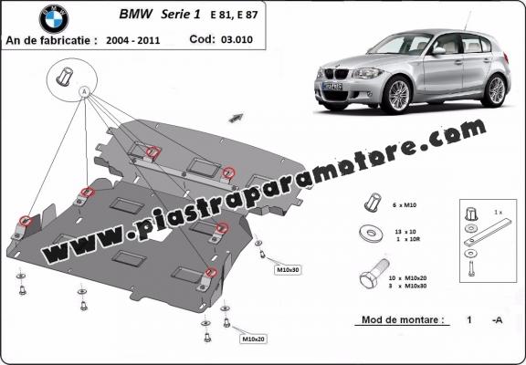 Piastra paramotore di acciaio BMW Seria 1 E81;E87;E82