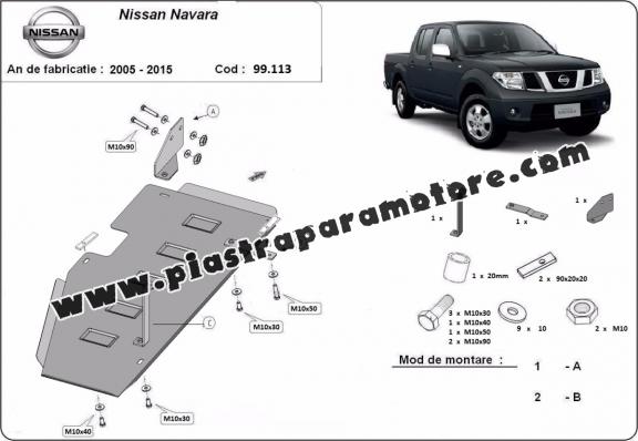 Protezione di acciaio per il serbatoio Nissan Navara D40
