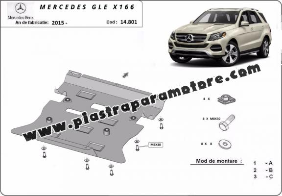 Piastra paramotore di acciaio Mercedes GL X166