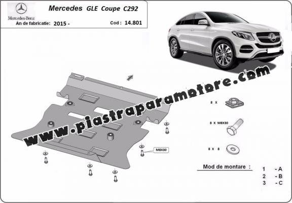 Piastra paramotore di acciaio Mercedes GLE Coupe C292