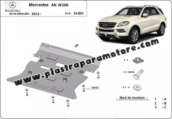 Piastra paramotore di acciaio Mercedes ML W166