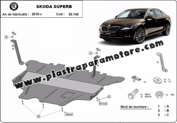Piastra paramotore di acciaio Skoda Superb - cambio manuale