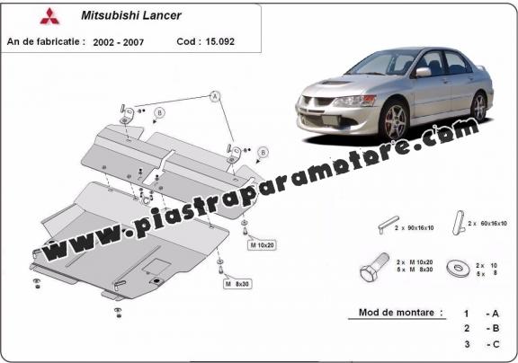Piastra paramotore di acciaio Mitsubishi Lancer