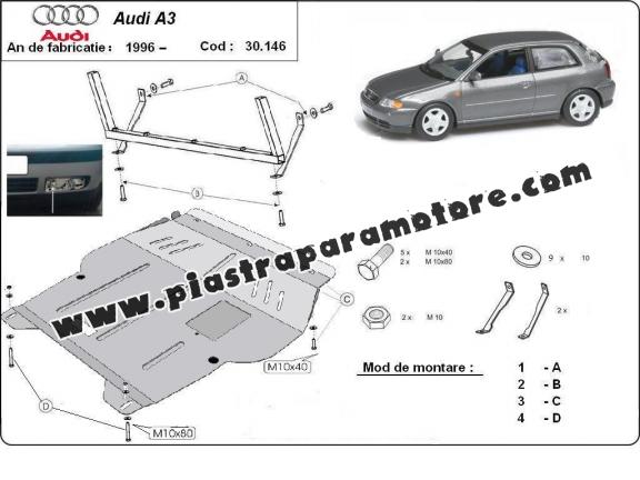 Piastra paramotore di acciaio Audi A3
