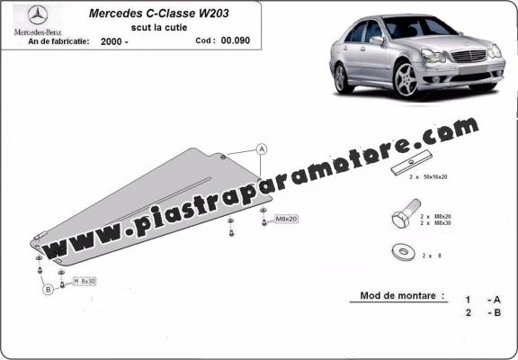 Protezione di acciaio per il cambio Mercedes C-Clasee W203