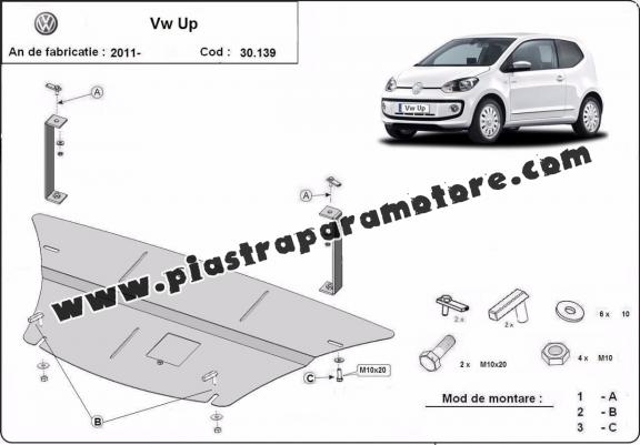 Piastra paramotore di acciaio VW Up