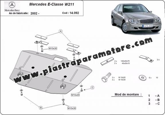 Piastra paramotore di acciaio Mercedes E-Classe W211