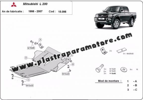 Piastra paramotore di acciaio Mitsubishi L200