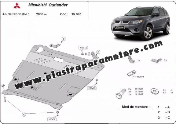 Piastra paramotore di acciaio Mitsubishi Outlander