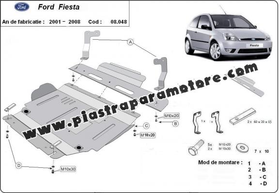 Piastra paramotore di acciaio Ford Fiesta