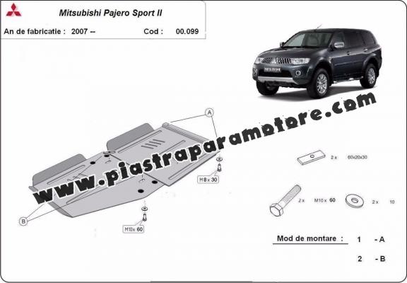 Protezione di acciaio per il cambio Mitsubishi Pajero Sport 2