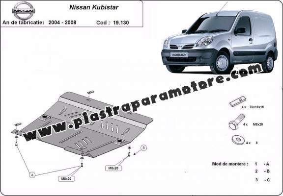 Piastra paramotore di acciaio Nissan Kubistar