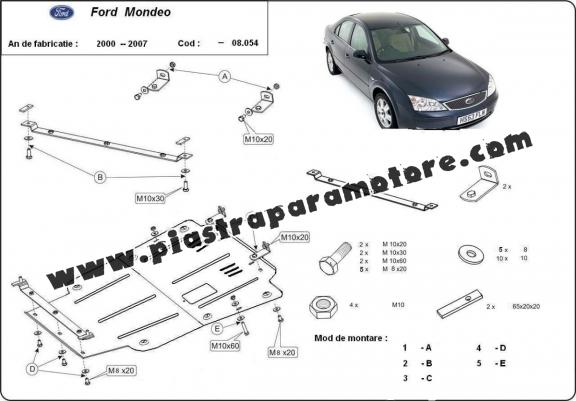 Piastra paramotore di acciaio Ford Mondeo 3