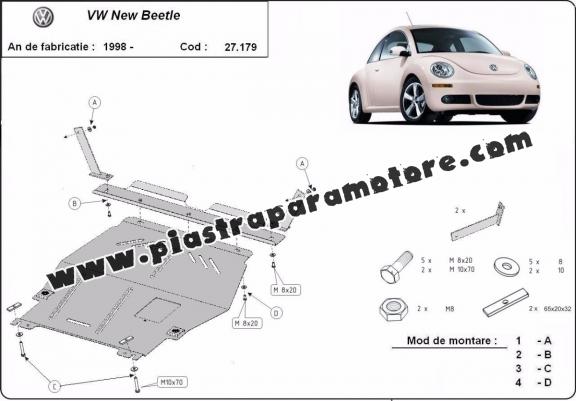 Piastra paramotore di acciaio Volkswagen New Beetle