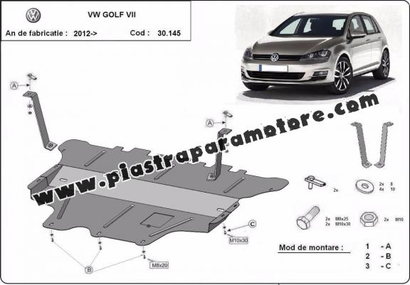 Piastra paramotore di acciaio VW Golf 7 - cambio manuale