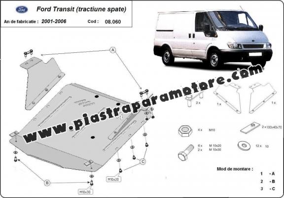 Piastra paramotore di acciaio Ford Transit - RWD