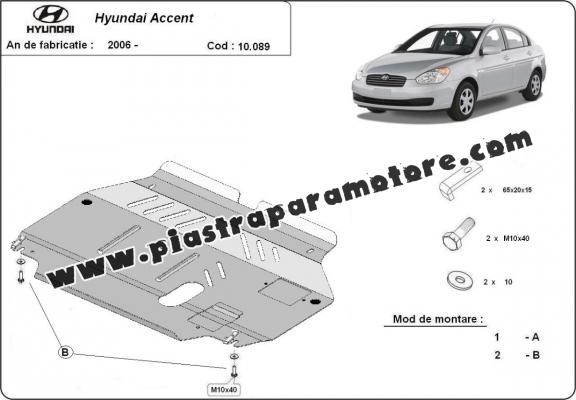 Piastra paramotore di acciaio Hyundai Accent