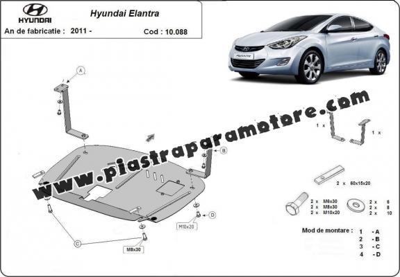Piastra paramotore di acciaio Hyundai Elantra 2