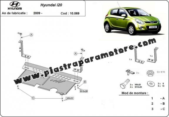 Piastra paramotore di acciaio Hyundai i 20