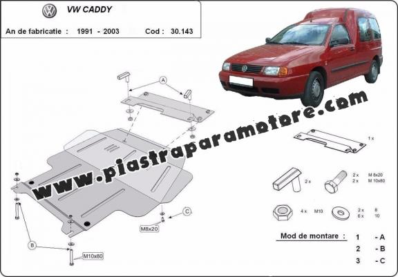 Piastra paramotore di acciaio Volkswagen Caddy