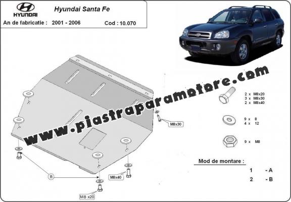 Piastra paramotore di acciaio Hyundai Santa Fe