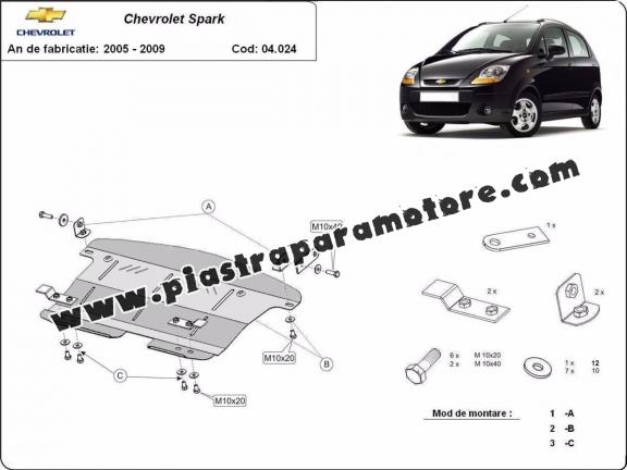 Piastra paramotore di acciaio Chevrolet Spark